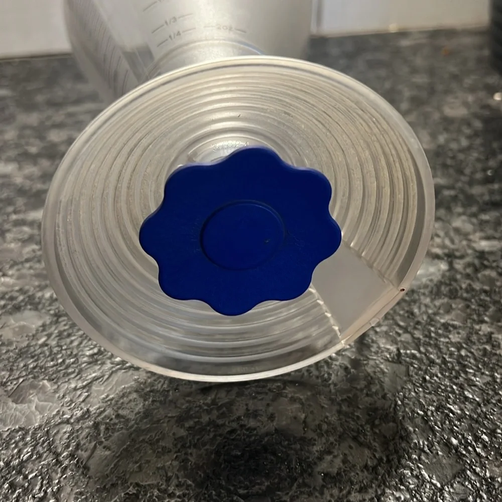 Tupperware 2 Cup Measuring Funnel Cone Wet Dry Blue Top Rare #3783A-